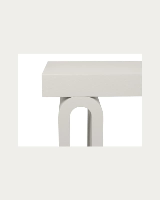 Trento console table in soft ivory and stone, shown in a product front view as image 1